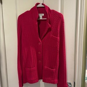 Judith Hart Hot Pink Cable Knit Cardigan